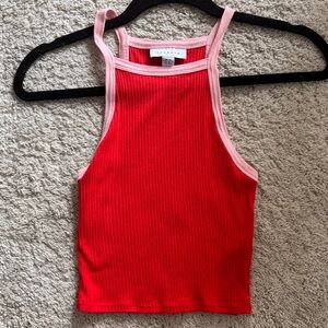 Topshop Red and Pink Women's Tank Top